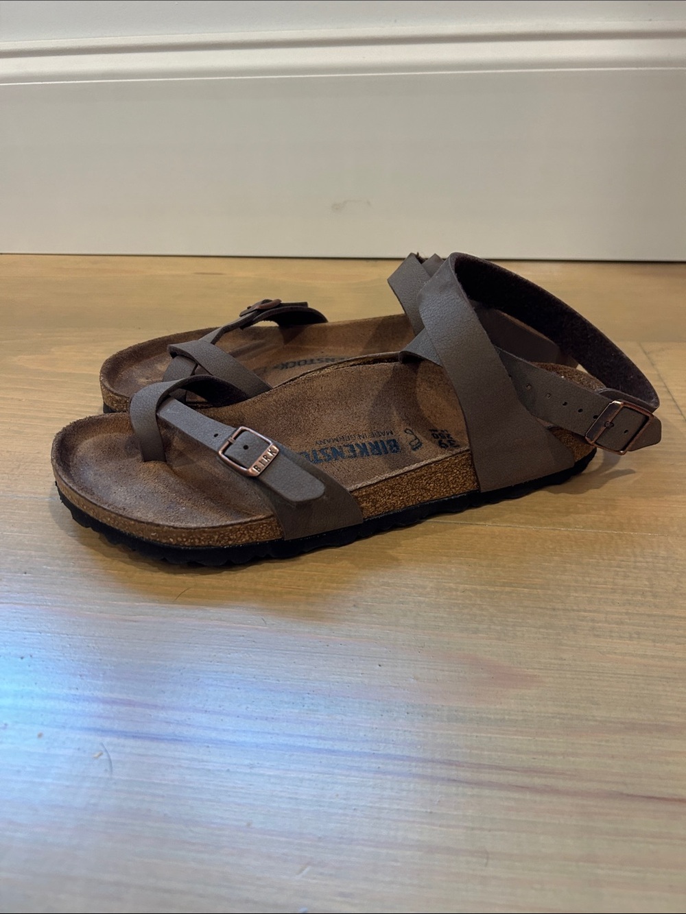 Birkenstock Brown Strappy Leather Sandals
